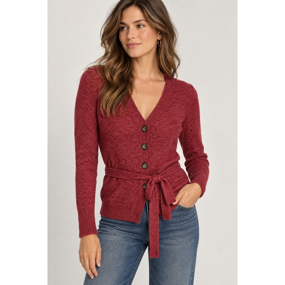 Vintage Banana Republic Cardigan Womens Small Pink Wool Angora Preppy Classic